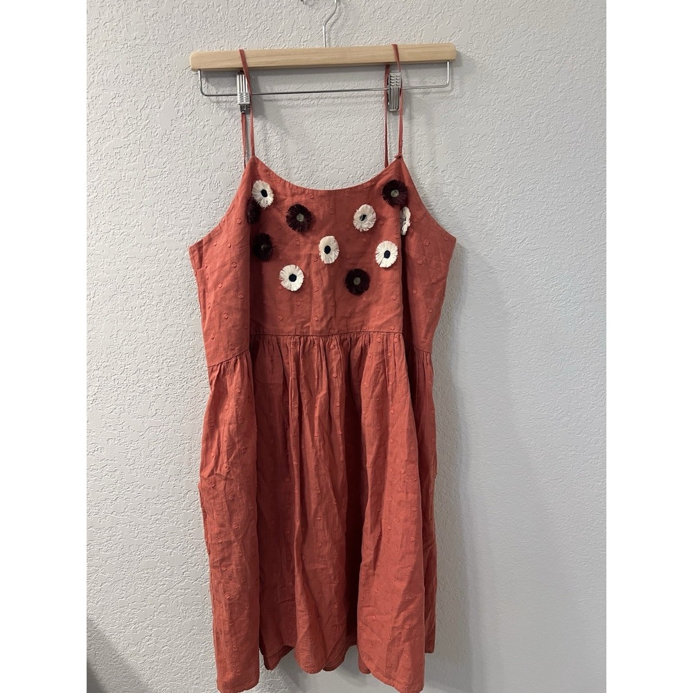 Madewell Womens Sunflower Cami Dress M Spiced Rose Embroidered Boho Chic